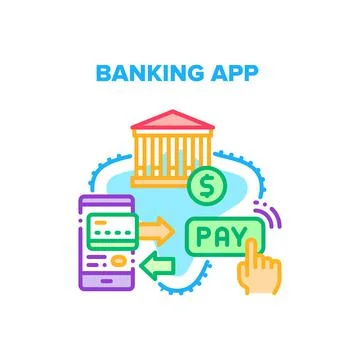 Banking App Vector Concept Color Illustration Stock Illustration