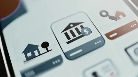 Banking asset tile highlights within property inheritance controls Stock Footage 346606533