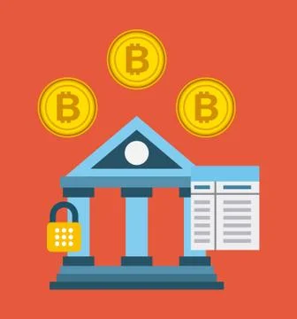 Banking bitcoin concept security password code Illustration