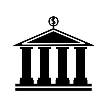 Banking building vector icon Ilustración de archivo