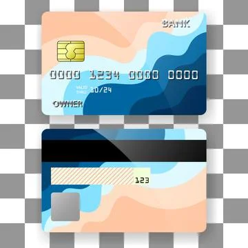 Banking card template background beach flat pattern texture Stock Illustration
