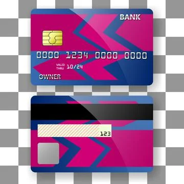 Banking card template background blue arrow pattern Stock Illustration