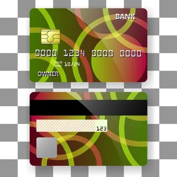 Banking card template background circle outline pattern Stock Illustration