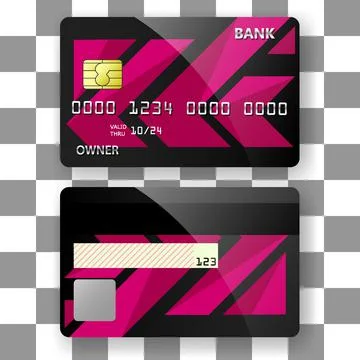 Banking card template background red arrow pattern Stock Illustration