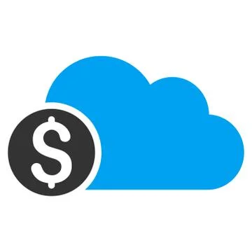 Banking Cloud Flat Vector Icon Stock Illustration