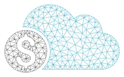 Banking Cloud Vector Mesh 2D Model 스톡 일러스트