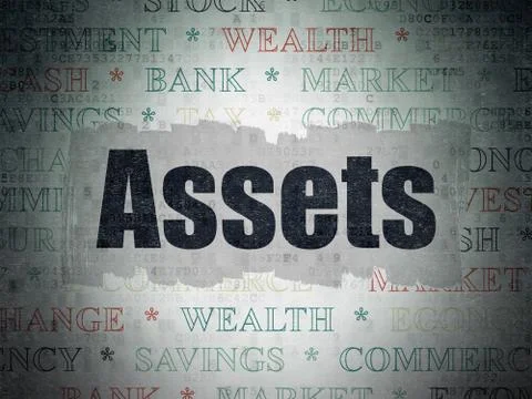 Banking concept: Assets on Digital Data Paper background Stock Illustration