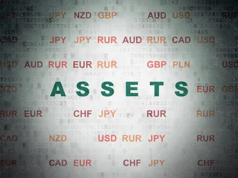 Banking concept: Assets on Digital Data Paper background Stock Illustration