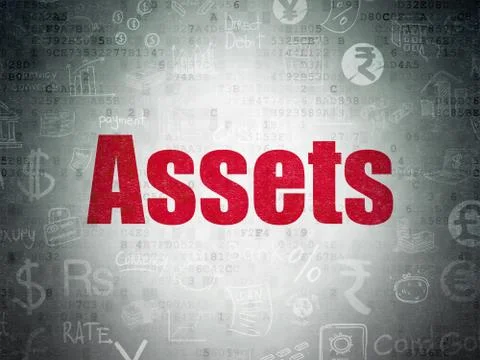 Banking concept: Assets on Digital Data Paper background Stock Illustration