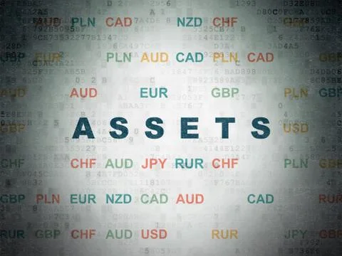 Banking concept: Assets on Digital Data Paper background Stock Photos