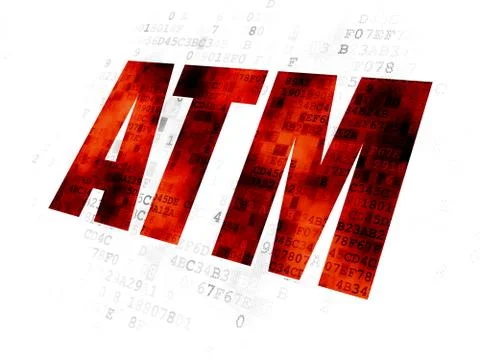 Banking concept: ATM on Digital background 스톡 일러스트