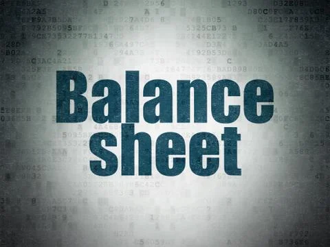 Banking concept: Balance Sheet on Digital Data Paper background Illustrazione stock