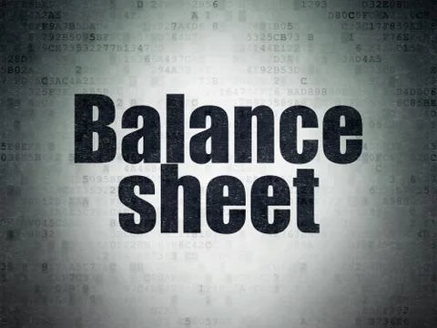 Banking concept: Balance Sheet on Digital Data Paper background Ilustración de archivo