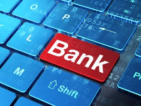 Banking concept: Bank on computer keyboard background 스톡 일러스트