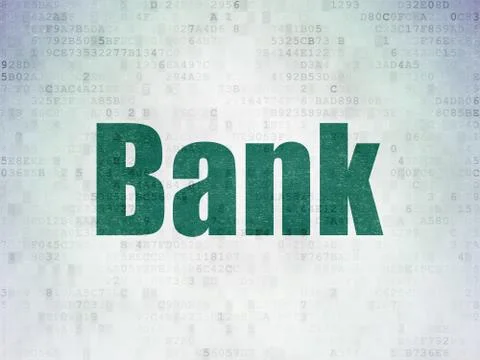 Banking concept: Bank on Digital Data Paper background Stock Illustration