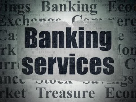 Banking concept: Banking Services on Digital Data Paper background Stock Illustration