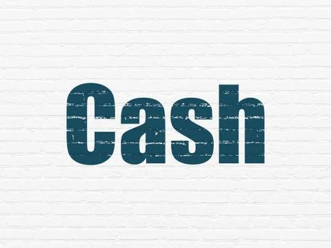 Banking concept: Cash on wall background Ilustração Stock