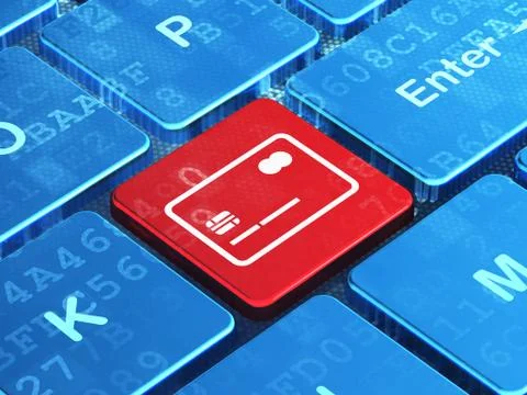 Banking concept: Credit Card on computer keyboard background 스톡 일러스트