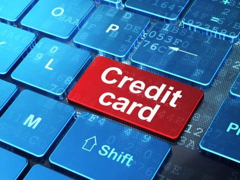 Banking concept: Credit Card on computer keyboard background イラスト素材