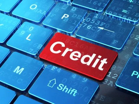 Banking concept: Credit on computer keyboard background 스톡 일러스트
