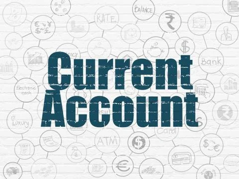 Banking concept: Current Account on wall background 库存插图