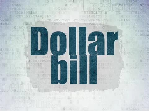 Banking concept: Dollar Bill on Digital Data Paper background Stock Illustration