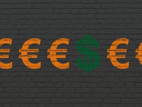 Banking concept: dollar icon on wall background Stock Illustration