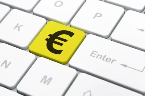 Banking concept: Euro on computer keyboard background Ilustração Stock