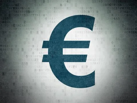 Banking concept: Euro on Digital Data Paper background Stock Illustration