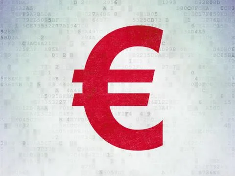Banking concept: Euro on Digital Data Paper background Illustrazione stock