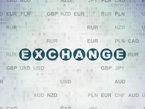 Banking concept: Exchange on Digital Data Paper background Illustrazione stock