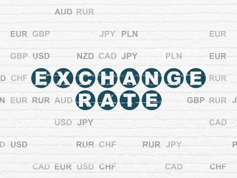 Banking concept: Exchange Rate on wall background Illustrazione stock