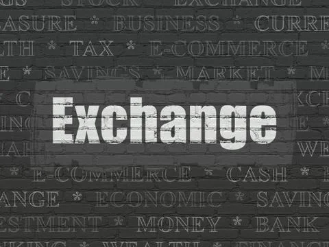 Banking concept: Exchange on wall background Illustrazione stock