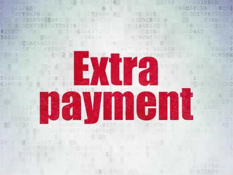 Banking concept: Extra Payment on Digital Data Paper background Illustrazione stock