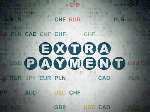 Banking concept: Extra Payment on Digital Data Paper background Stock Illustration