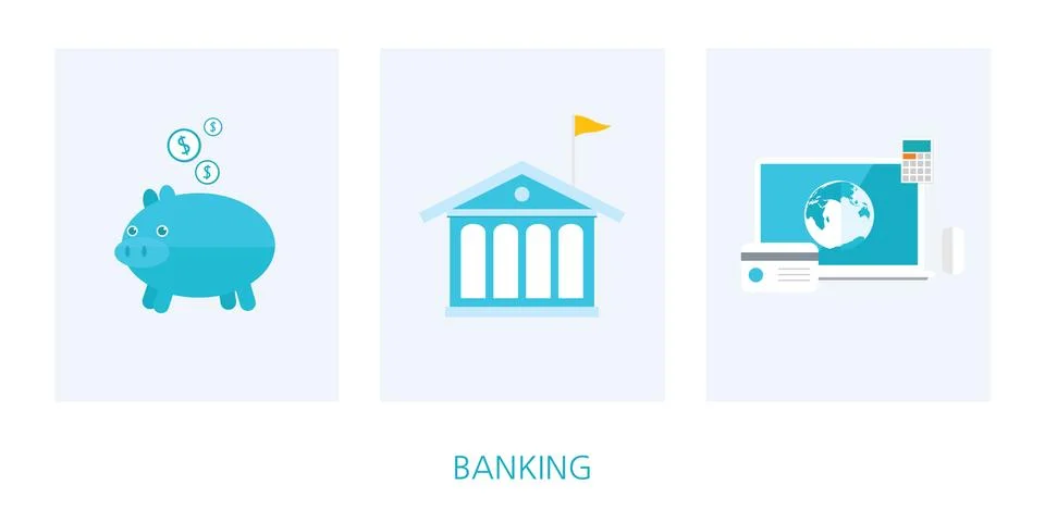 Banking concept flat design Stock Illustration