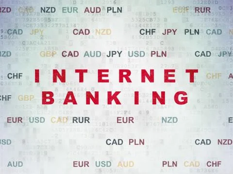 Banking concept: Internet Banking on Digital Data Paper background Illustrazione stock