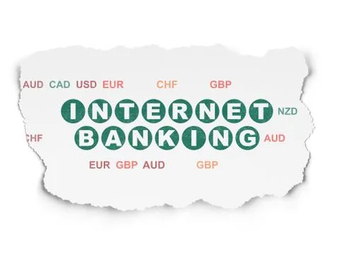 Banking concept: Internet Banking on Torn Paper background Stock Illustration