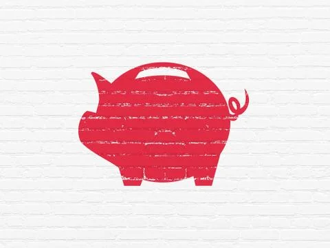 Banking concept: Money Box on wall background Ilustración de archivo