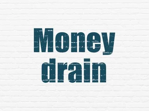 Banking concept: Money Drain on wall background Stock Illustration