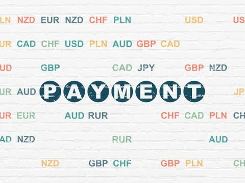 Banking concept: Payment on wall background Ilustração Stock