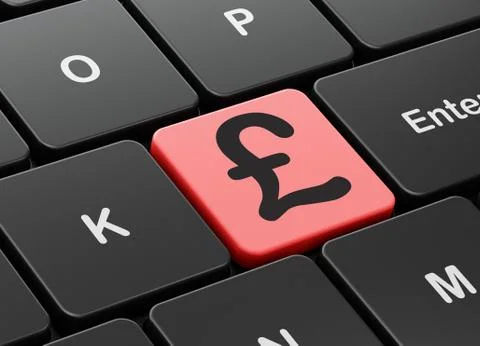 Banking concept: Pound on computer keyboard background Stock Illustration