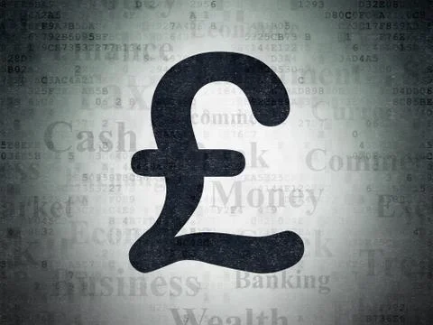 Banking concept: Pound on Digital Data Paper background Stock Illustration