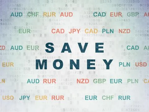 Banking concept: Save Money on Digital Paper background Stock Illustration