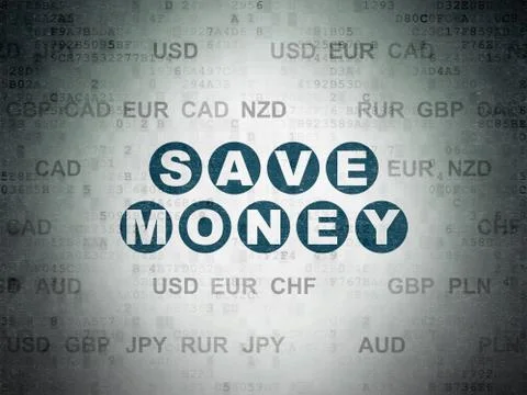 Banking concept: Save Money on Digital Data Paper background Stock Illustration