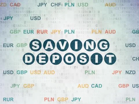 Banking concept: Saving Deposit on Digital Data Paper background Stock Illustration