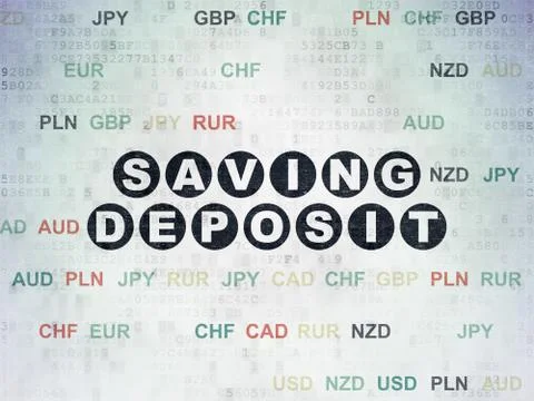 Banking concept: Saving Deposit on Digital Data Paper background Stockillustratie