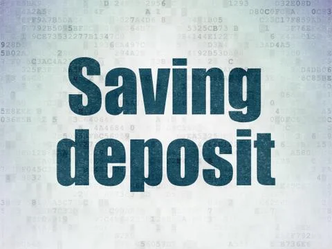 Banking concept: Saving Deposit on Digital Data Paper background Stock Illustration