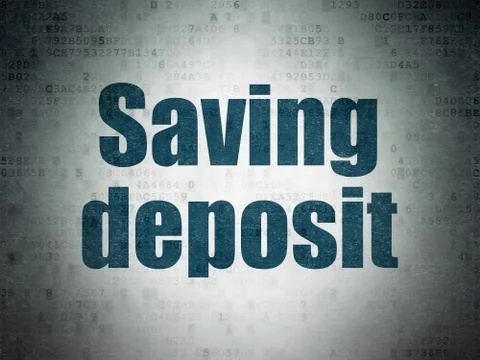 Banking concept: Saving Deposit on Digital Data Paper background Stock Illustration