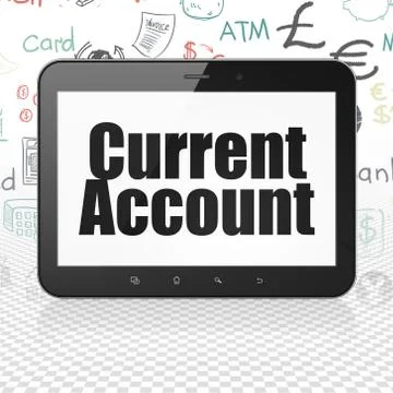 Banking concept: Tablet Computer with Current Account on display Stock Illustration